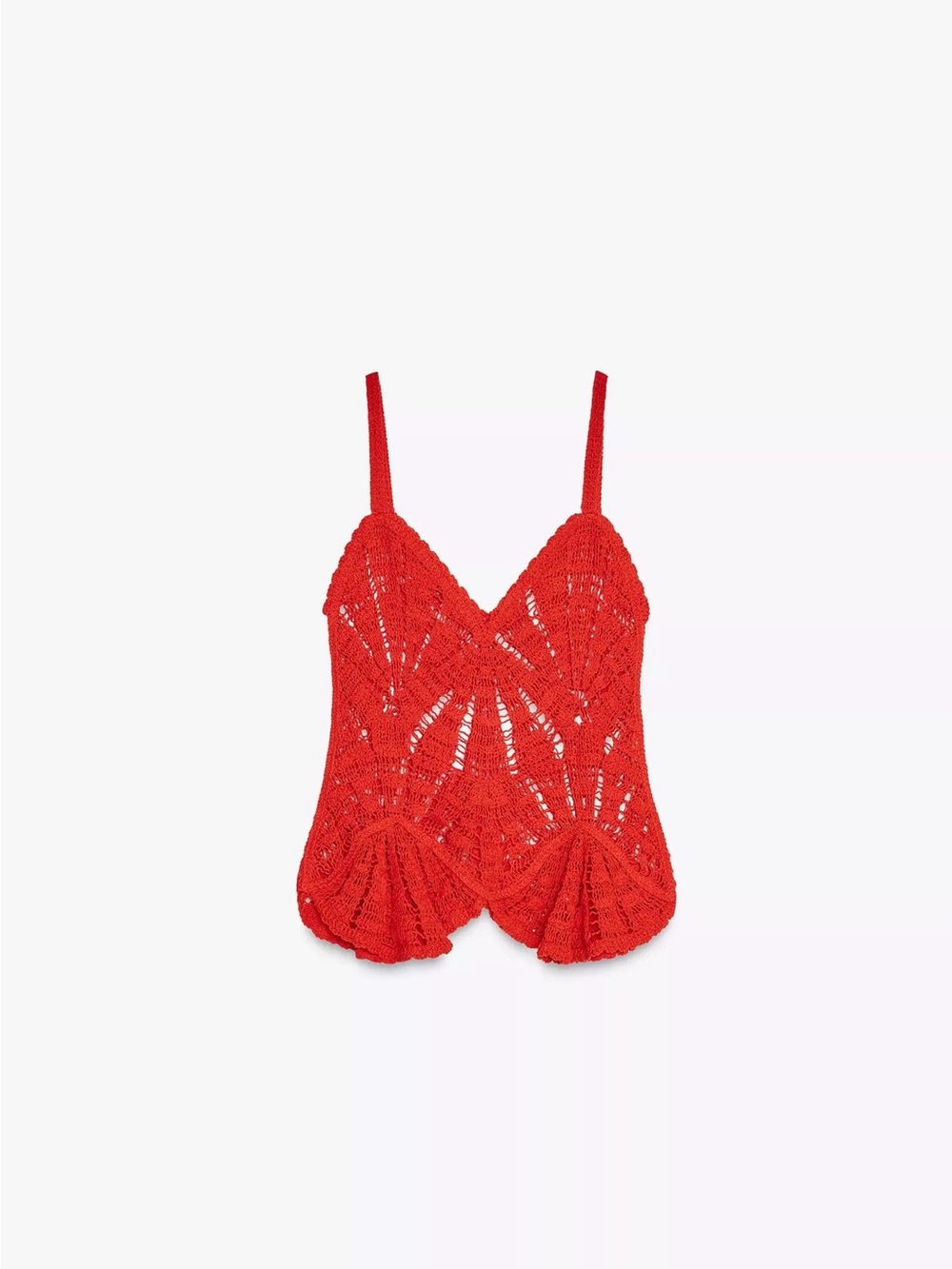 Zara crochet peplum Camisole Top - XS
